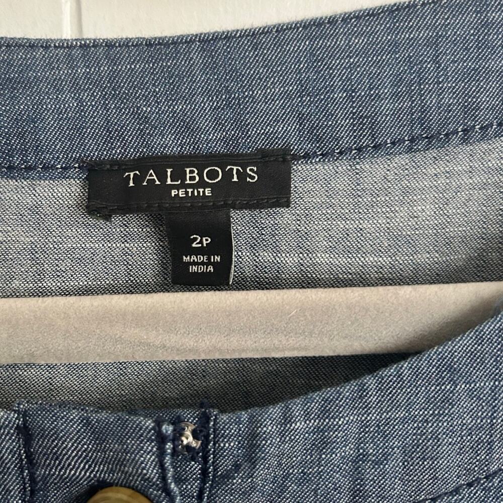 Talbots Denim Button Front Fit and Flare Dress Size 2P Classic Vibes XC - Picture 4 of 5